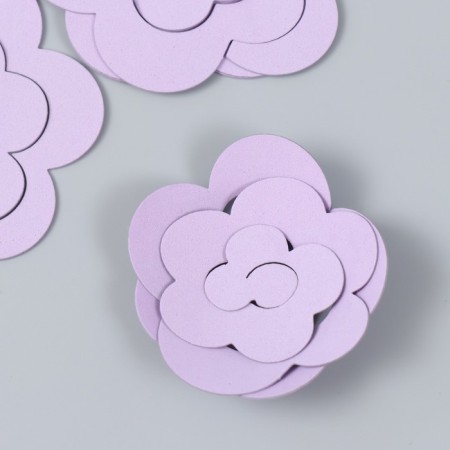 The workpiece of Foamiran "Flower Curly" 10x9.5 cm set 5 pcs. lilac