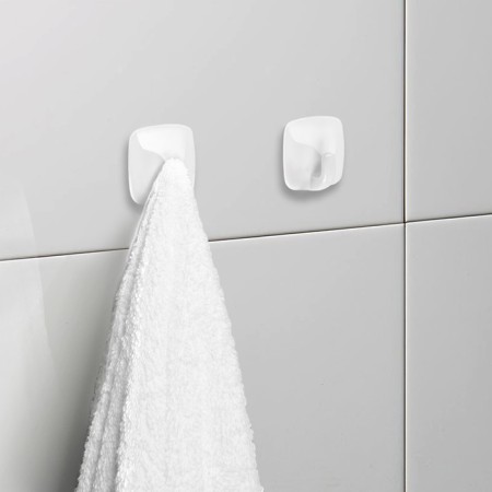 Holder self -adhesive tundra krep, 45x45 mm, square, white, 3 pcs.