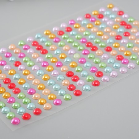 Sticker of rhinestone plastic diameter 0.5 cm "color pearl" 24x10 cm-2