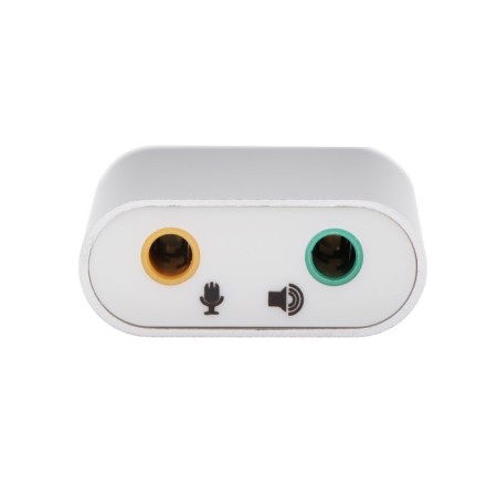 External sound card Luazon, USB, jack connectors: headphones and microphone, gray-3