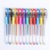 A set of gel pens, 12 colors, with sparkles, with a rubber holder, in a plastic box