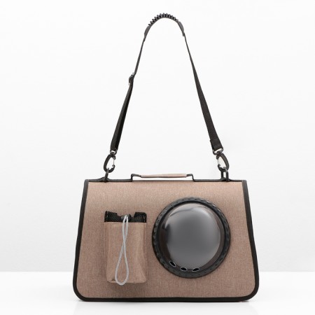 Overnight bag with organizer and porthole, 43 x 24 x 28 cm, beige-1