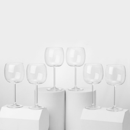 A set of glass glasses for the wine "Babble", 490 ml, 6 pcs