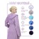 Women's robe with a hood, size 52-54, lilac color