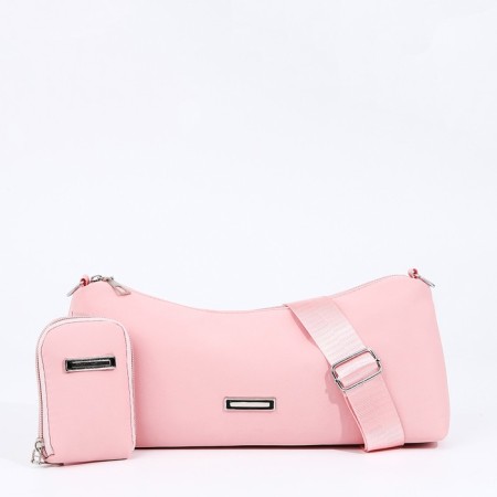 Bag Cross-Bodi with a zipper, pink color