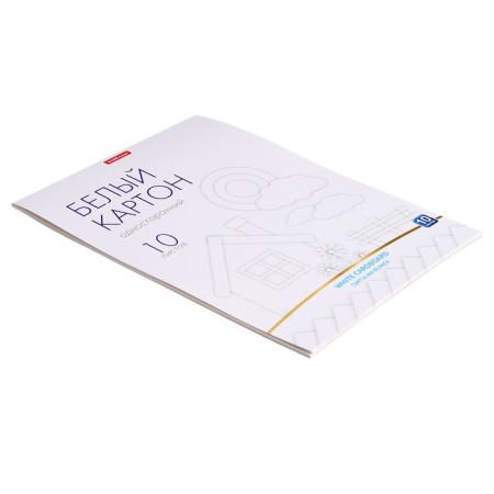 White cardboard A4, 10 sheets unilateral, 170 g/m2, erichkrause, on glue, crafts of crafts-1