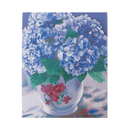 Diamond mosaic with a complete filling on the subframe "Flowers in a vase", 40 x 50 cm-1
