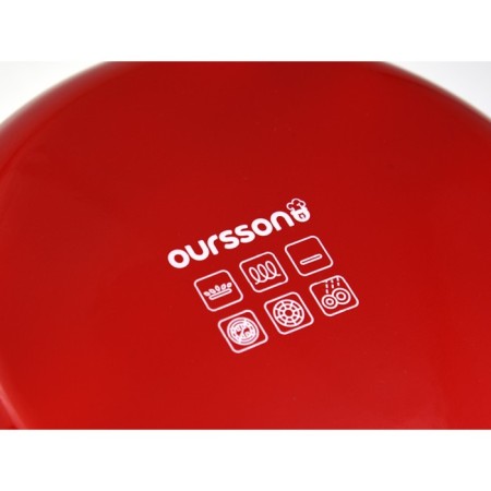 Pan with a lid, d = 20 cm, induction, red color-4