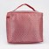 A cosmetic bag with a zipper, with a mirror, the color is red