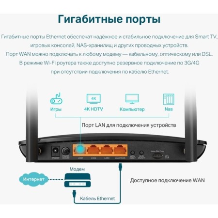 Wireless TP-Link Archer MR500 AC1200 10/100/1000Base-TX/3G/4G/4G+ Cat.6 Black-7