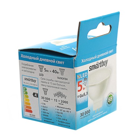 Smartbuy, GU5.3, 5 W, 6000 K, cold white light lamp-3