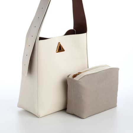 Women's bag on the Textura screw castle, small size, dairy color-3