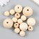 A set of wooden unpainted beads MIX-3 (15.20.25 mm) 15 pcs