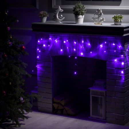 Garland "fringe" 1.8 × 0.5 m, IP20, dark thread, 48 LED, purple glow, 8 modes, 220 V