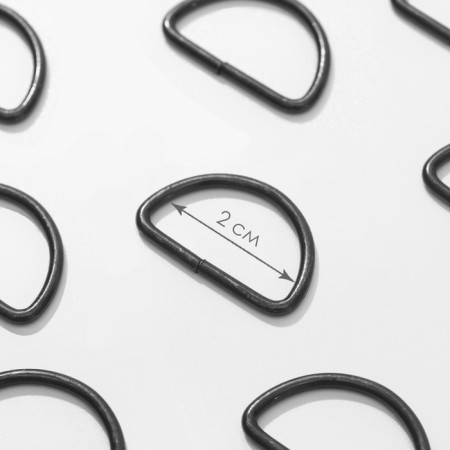 Half a ring for bags, d = 20 mm, thickness - 3 mm, black nickel color