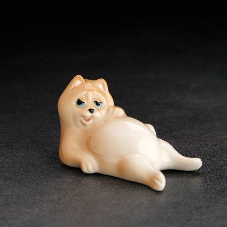 Souvenir "Lazy cat" 4x4x7 cm, porcelain color mix