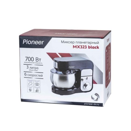 Mixer Pioneer MX323, Planetarny, 700 W, 6 speeds, 3 l, black-11