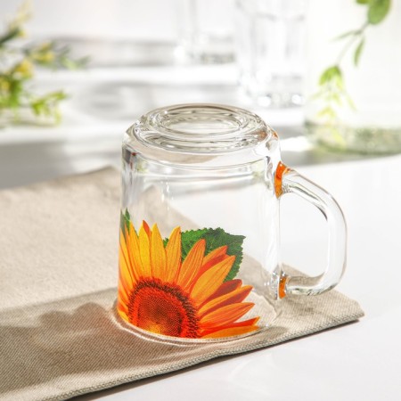 Glass mug "South", 220 ml, MIX drawing-2