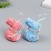 Decor Suspension "Rabbit - Sprinking, Flower on the neck" Set 2 pcs Mix 9 cm