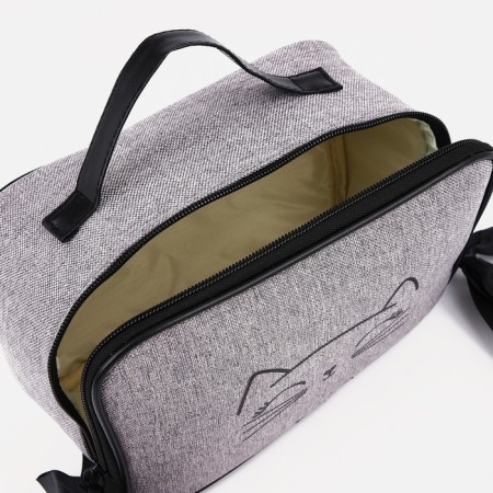 Cosmetic bag with a zipper, with a lining, the color is gray-2