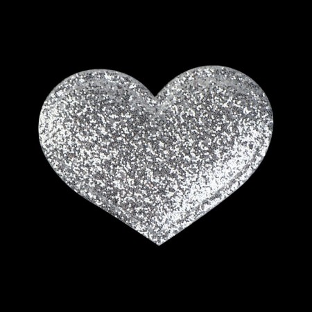 Application "Heart", 3.7 × 2.8 cm, 10 pcs, silver color-1