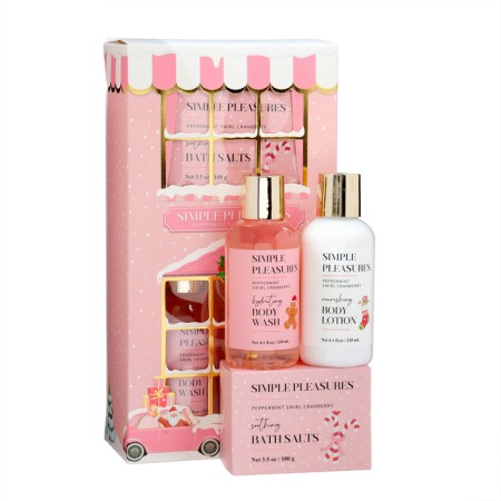 Gift set Simple pleasures: shower gel 120 ml, lotion 120 ml, bathroom salt 100