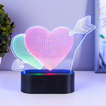 Sensor lamp "2 hearts" LED USB (90cm) from 3xa Black Black 18x5.5x18 cm