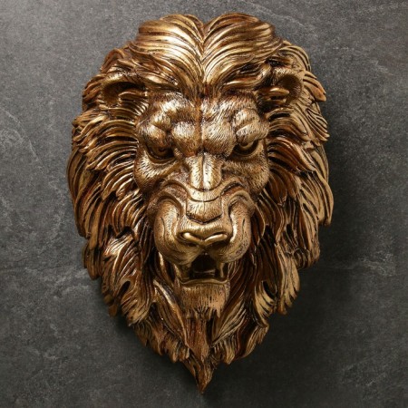 Suspension decor "Leo Head" Gold, 23x35x52cm-1