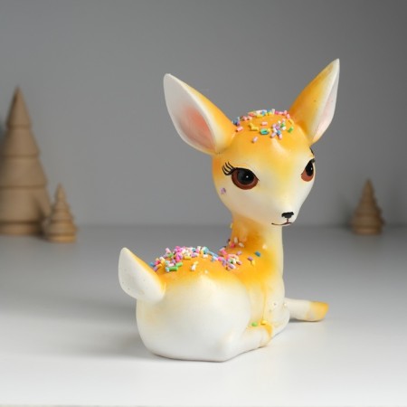 Souvenir Polystone "Deer lying with sprinkling" 16.5x7x16 cm-1
