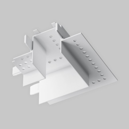 Corner Connector for the built-in track system Technical TRA084CL-12W, 7.8x7.8x3.45 cm, white color-1