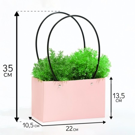 Bag for flowers pink moisture -resistant, 22 x 10.5 x 13.5 cm
