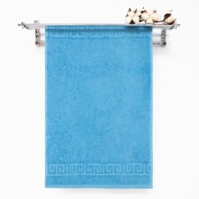 Полотенце махровое с греческим бордюром 50х90 см, ALASKAN BLUE, хлопок 100%, 430г/м2