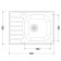 Kitchen sink "Vladiks", cut, with a siphon, 66x48 cm, right, stainless steel 0.6 mm