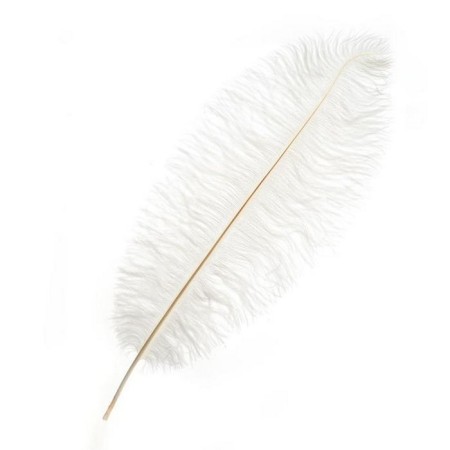 Feather for decor, length: from 45 to 50 cm, white color-3