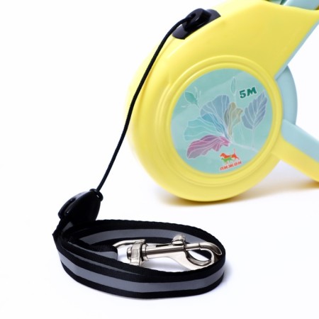 Roulette "Piggon" with a rubberized handle, 5 m, up to 25 kg, cable, yellow-gray-1