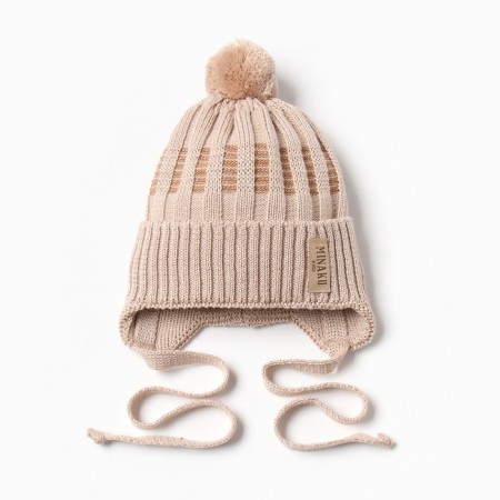Children's hat minku, rr 44-46, beige color