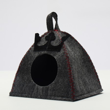 Game house for rodents "Mouse King", Gray, 15 x 15 x 16 cm-2