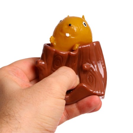 Мялка «Пенек с белочкой», цвета МИКС-4