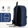 Youth backpack with lightning, external pocket, blue color