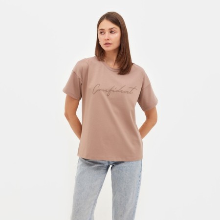 Women's T-shirt Minaku "Confident" Beige color, river 42