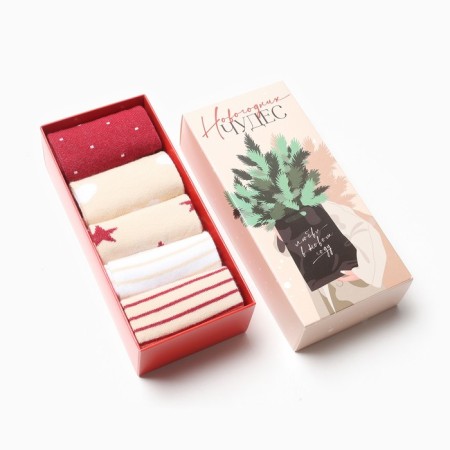 Set of female socks KAFTAN "New Year's miracles" size 36-39 (23-25 ​​cm), 5 pairs