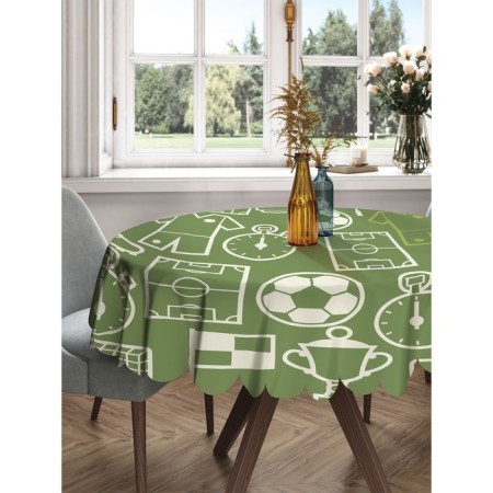 The tablecloth "Football Attributes", Round, Saten, D = 150 cm
