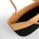 Female wicker bag without fastening, black/beige color