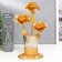 Climber Metal, glass for 1 candle "Golden Flowers" D-5 cm 9.5x13x19 cm