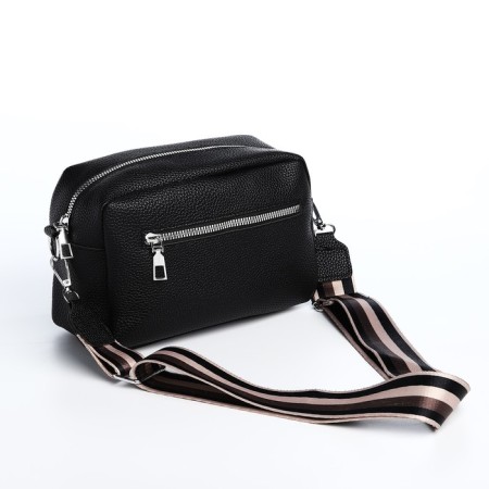 Bag Cross-Bodi with a zipper, black color-1