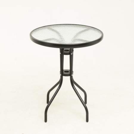 Set of garden furniture: table + 2 stools, beige, textile-1