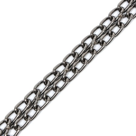 Collar - two -rowing metal nozzle, 45 cm, wire thickness 2 mm, black-3
