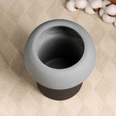 Kashpo - Vase "Mina" gray with black, 15x15x20cm-2