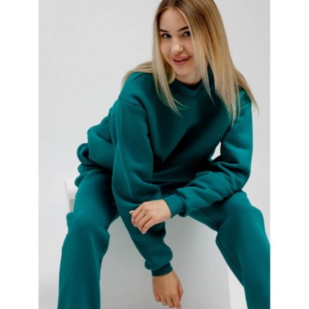 Women's sweated sweatshirt, size 56, turquoise color-9