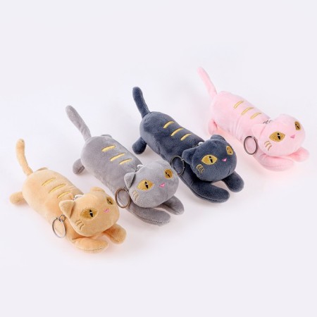 Soft toy "cat" on a key fob, 16 cm, color mix-4